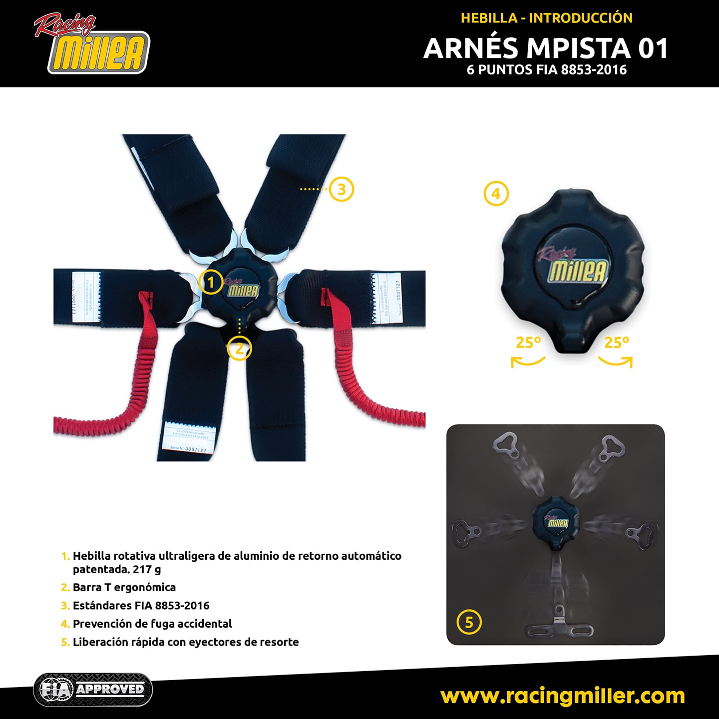 Arneses 6 Puntos FIA Racing Miller